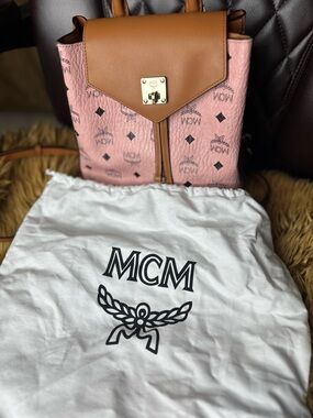 MCM Visetos Drawstring Backpack